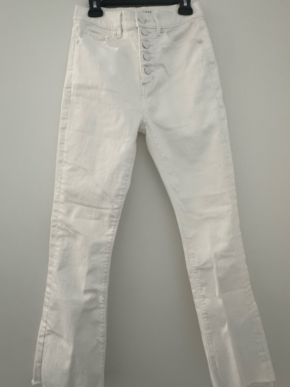 White High-Rise Button Up Jeans